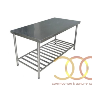 BÀN INOX CÓ 1 KỆ SONG